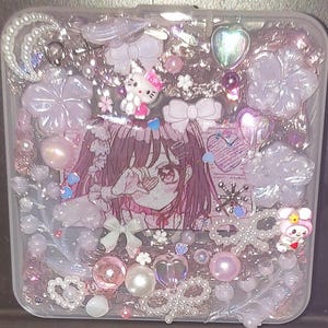 handmade decoden pill case | menhera yamikawaii jirai kei pride manga accessory  3*3 inches cart vape holder trinket box pastel pink