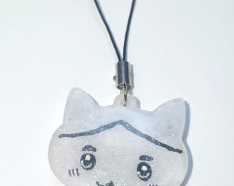 Chiikawa Hachiware Cat Phone Charm Keychain - Kawaii Epoxy Resin Cutecore Accessories Handmade