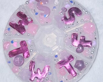 7 compartment weekly medicine sorter box sanrio kuromi medical mental health gift 4*4*2 inch storage plastic decoden y2k junk case pink