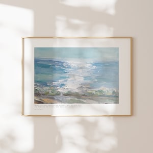 Arte mural con paisaje marino de Isaías 43:2, versículo bíblico imprimible sobre paisaje oceánico, decoración cristiana náutica para el hogar, impresión artística moderna con escrituras costeras