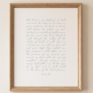 Psalm 23 Typography Print: Minimalist Christian Home Decor (Digital Download) image 12