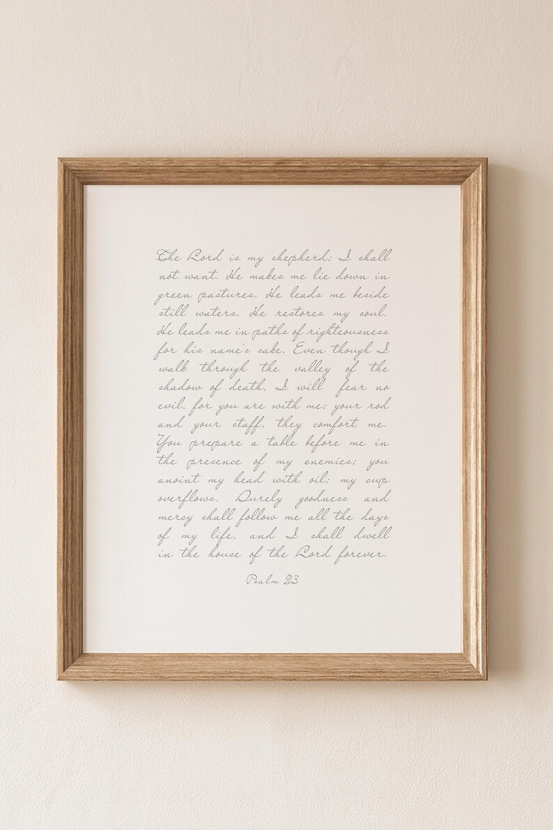 Psalm 23 Typography Print: Minimalist Christian Home Decor (Digital Download) image 12