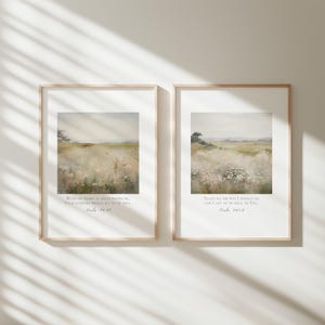 Psalm Wildflower Landscape Printables: Christian Scripture Wall Art Set (Digital Download)