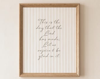 Psalm 118:24 Modern Stripe Print - Minimalist Scripture Art (Digital Download)