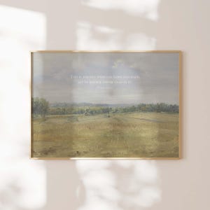 Salmo 118:24 Arte mural vintage, paisaje de campo neutral imprimible, impresión de versículo bíblico alentador, decoración rústica para el hogar, arte bíblico moderno