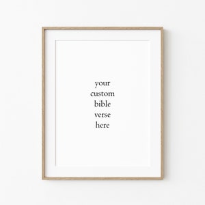 Impresión personalizada de versículos bíblicos, cita bíblica personalizada, descarga digital personalizada, decoración de pared cristiana, regalo imprimible personalizado, arte de pared personalizado