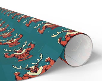 GymKrampus Krampus-Themed Wrapping Paper (neon)