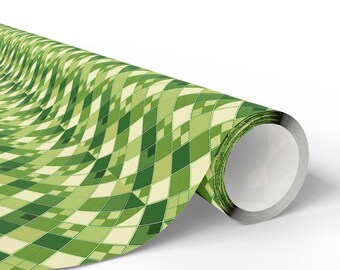 Christmas Plaid Green Gift Wrap Papers (lime green)