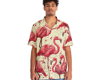 Men's Hawaiian Shirt Pink Flamingo