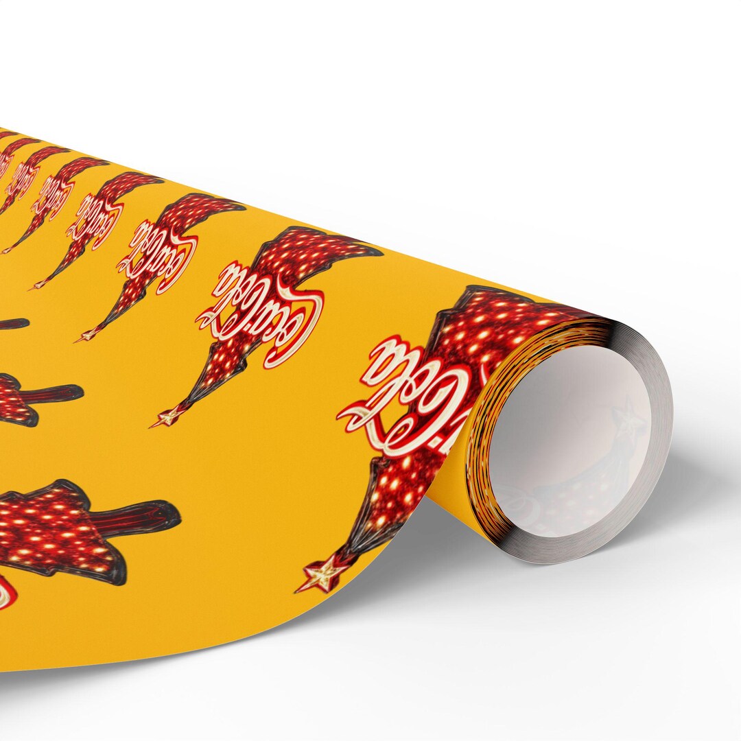 Coca-cola Themed Wrapping Paper (yellow) - Etsy UK