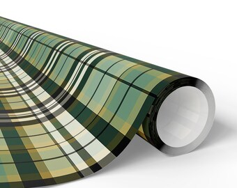 Christmas Plaid Green Gift Wrap Papers