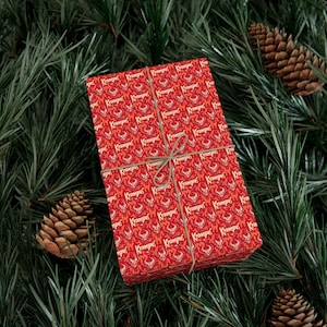 Krampus Krampus-Themed Wrapping Paper (Red)