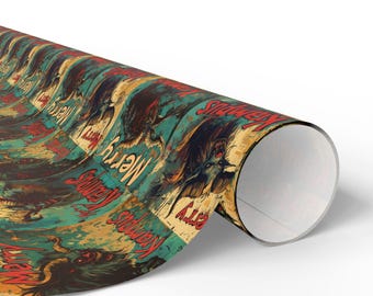 Happy Krampus-Themed Wrapping Paper