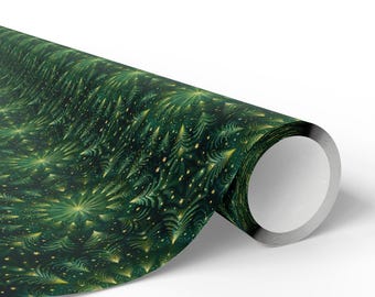 Christmas Plaid Green Gift Wrap Papers (Jolly Tree Delight)