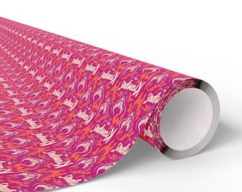2025 Krampus Krampus-Themed Wrapping Paper (Pink)