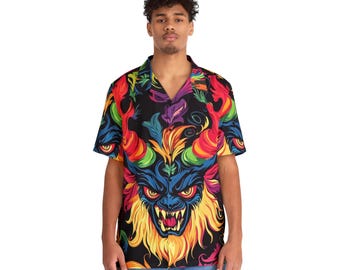 Men's Hawaiian Shirt Krampus (Neon)
