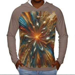 Sweat à capuche protection solaire à manches longues pour hommes | "Psychédélique"