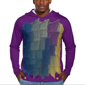 Sweat à capuche protection solaire à manches longues pour hommes | « PaintAbstract3 »