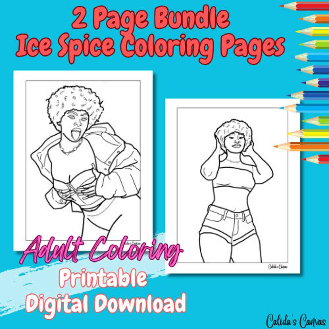 Coloring Page Bundle Ice Spice Coloring for Adults and Teens