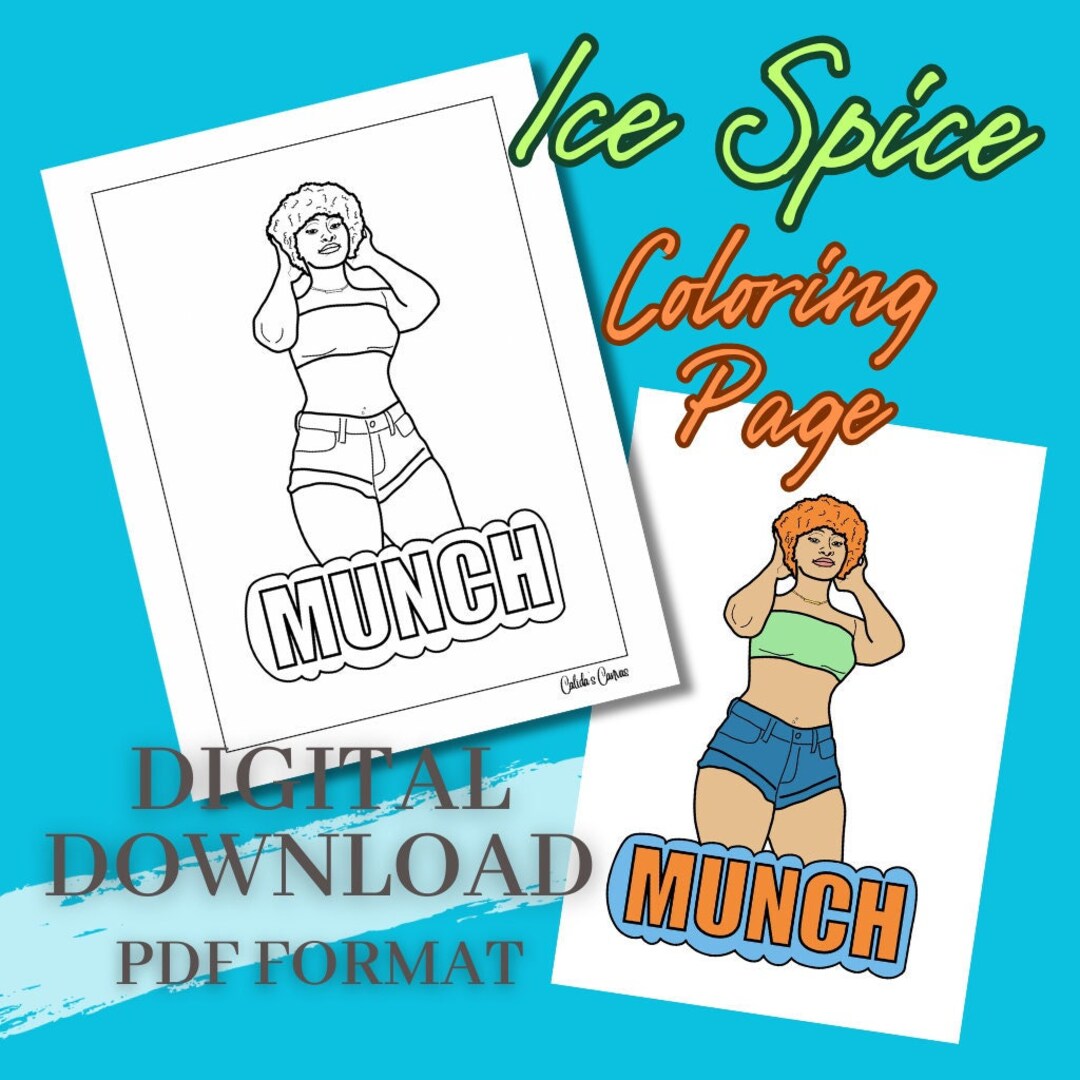Ice Spice Printable Coloring Page Digital Download PDF Format - Etsy