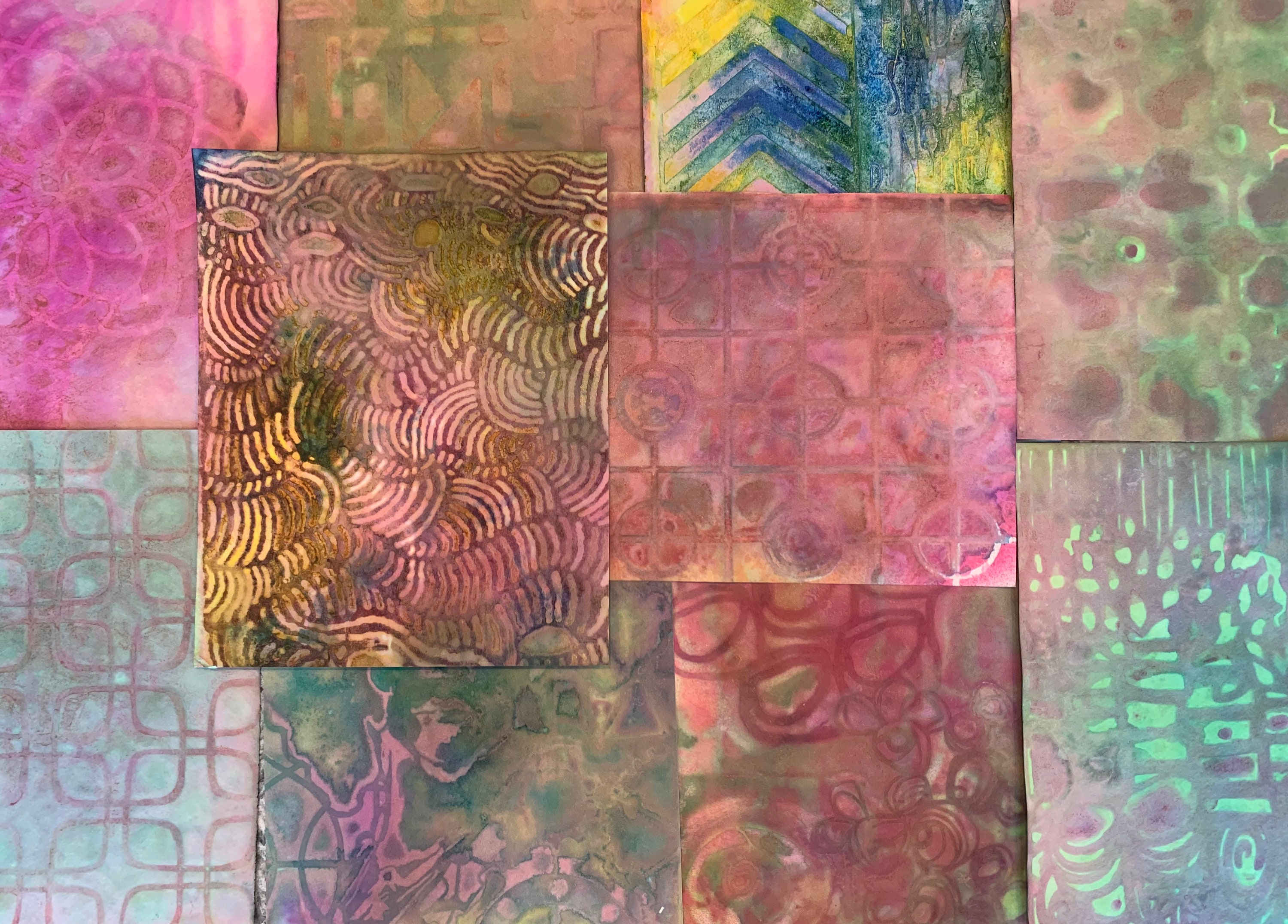 Hand‑dyed Stenciled Papers • 10 Mixed Media Sheets for Journals and ...