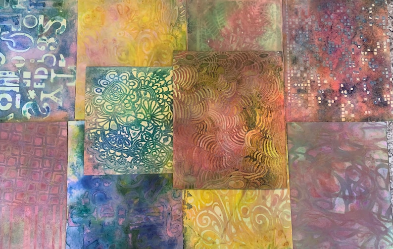 Fresh Look at Hand Dyed Stenciled Papers