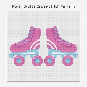 Retro Roller Skates Counted Cross Stitch Pattern PDF Chart File Digital Instant Download