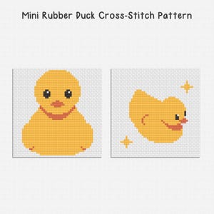 Mini Rubber Duck Counted Cross Stitch Pattern Bundle PDF Chart File Digital Instant Download