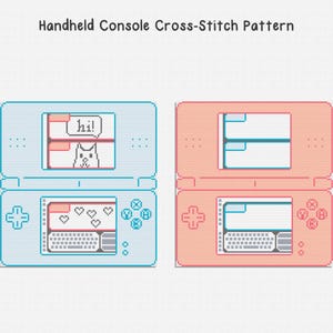 Handheld Console Counted Cross Stitch Pattern Bundle PDF Chart File Digital Instant Download