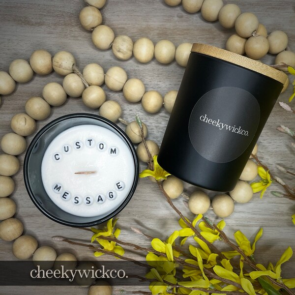 Custom Hidden Message Candle - Custom Candle - Wood Wick Candle