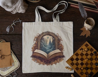 Illustrated Portal of Oceans Tote Bag | Book Lover Carryall