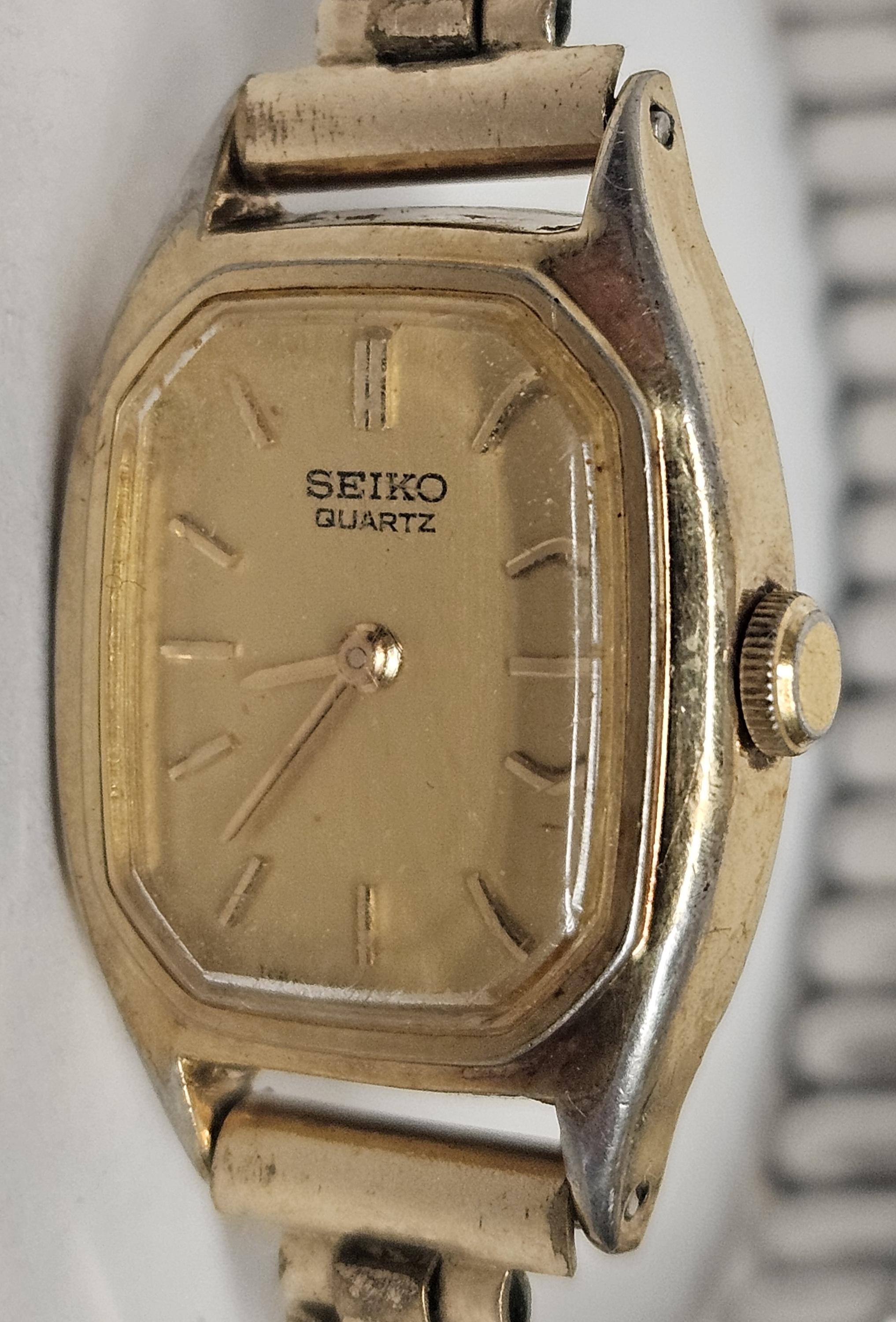 Montre Femme Seiko Quartz Référence 2320-6579 – Acier, Cadran Marron – Pour Pièces/réparation