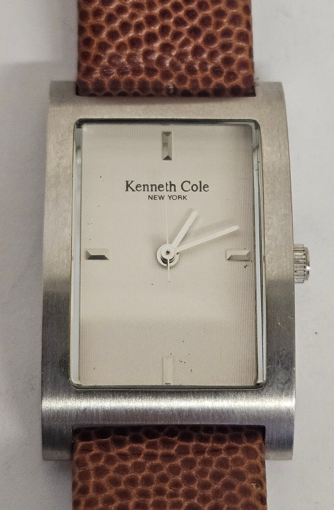 Kenneth Cole Watch Women Silver Tone Tank Pink Dial Mesh Band Pink Reaction by Kenneth Cole Leather Cuff Ladies Watch with  main image 3