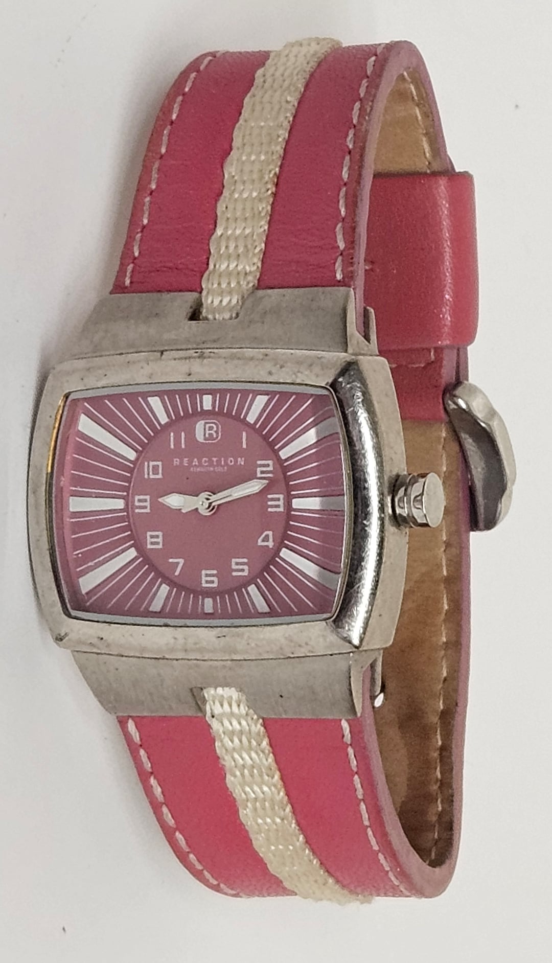 Kenneth Cole Reaction Pink Leather Strap Watch women’s Pink Reaction by Kenneth Cole Leather Cuff Ladies Watch with  main image 3