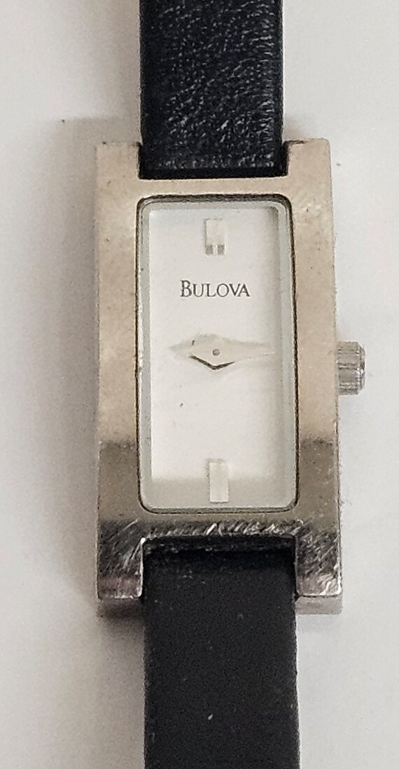 Vintage 2001 Womens Bulova Silver Tone Tank Style… - image 2