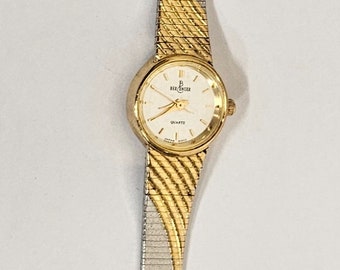 Vintage 1980s Womens Berenger 2-Tone Watch. Works Perfectly. SHIPS FREE.