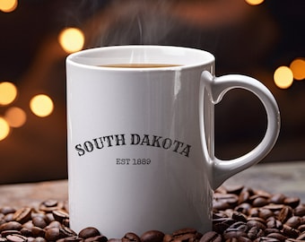 South Dakota Coffee Mug: State Pride Ceramic Cup - Est 1889
