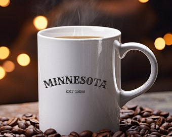Minnesota Est 1858 Coffee Mug - State Pride Ceramic Cup