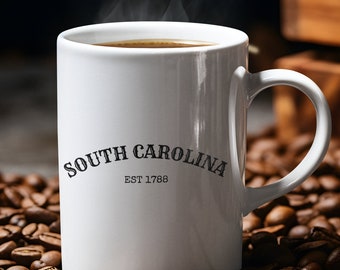 South Carolina Est 1788 Coffee Mug - State Pride Ceramic Cup