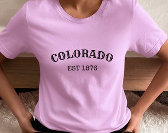 Colorado Est 1876 Tee: Vintage Style Unisex T-Shirt