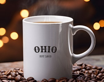 Ohio Est 1803 Coffee Mug - State Pride Ceramic Cup