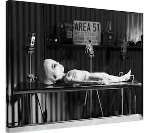 Alien Body at Area 51 - Canvas Print