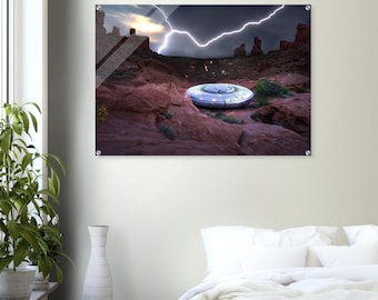 Desert Storm UFO Crash - Acrylic Print