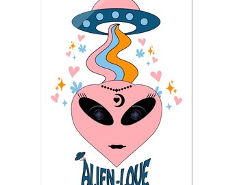 Pink Alien-Love - Acrylic Print Wall Art