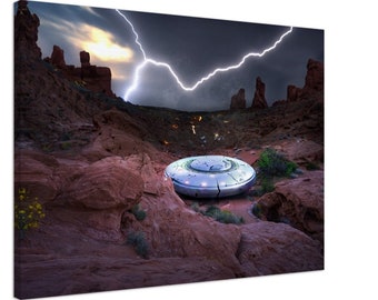 Desert Storm UFO Crash  - Canvas Print