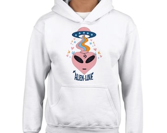 Pink Alien-Love - Classic Kids Pullover Hoodie