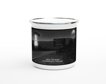 Area 51 Classified MJ-12 Secret Film Frame 12oz Enamel Mug