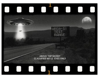 Area 51 Classified MJ-12 Secret Film Frame - Poster on Museum-Quality Matte Paper