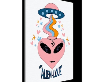 Pink Alien-Love - Canvas Print Wall Art