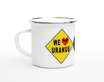 We Heart Uranus - White 12oz Enamel Mug